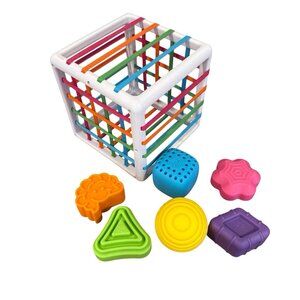 Fat Brain Toys InnyBin Shape Learning Toy Baby Rainbow Montessori 6 Shapes